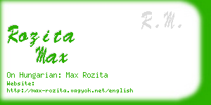 rozita max business card